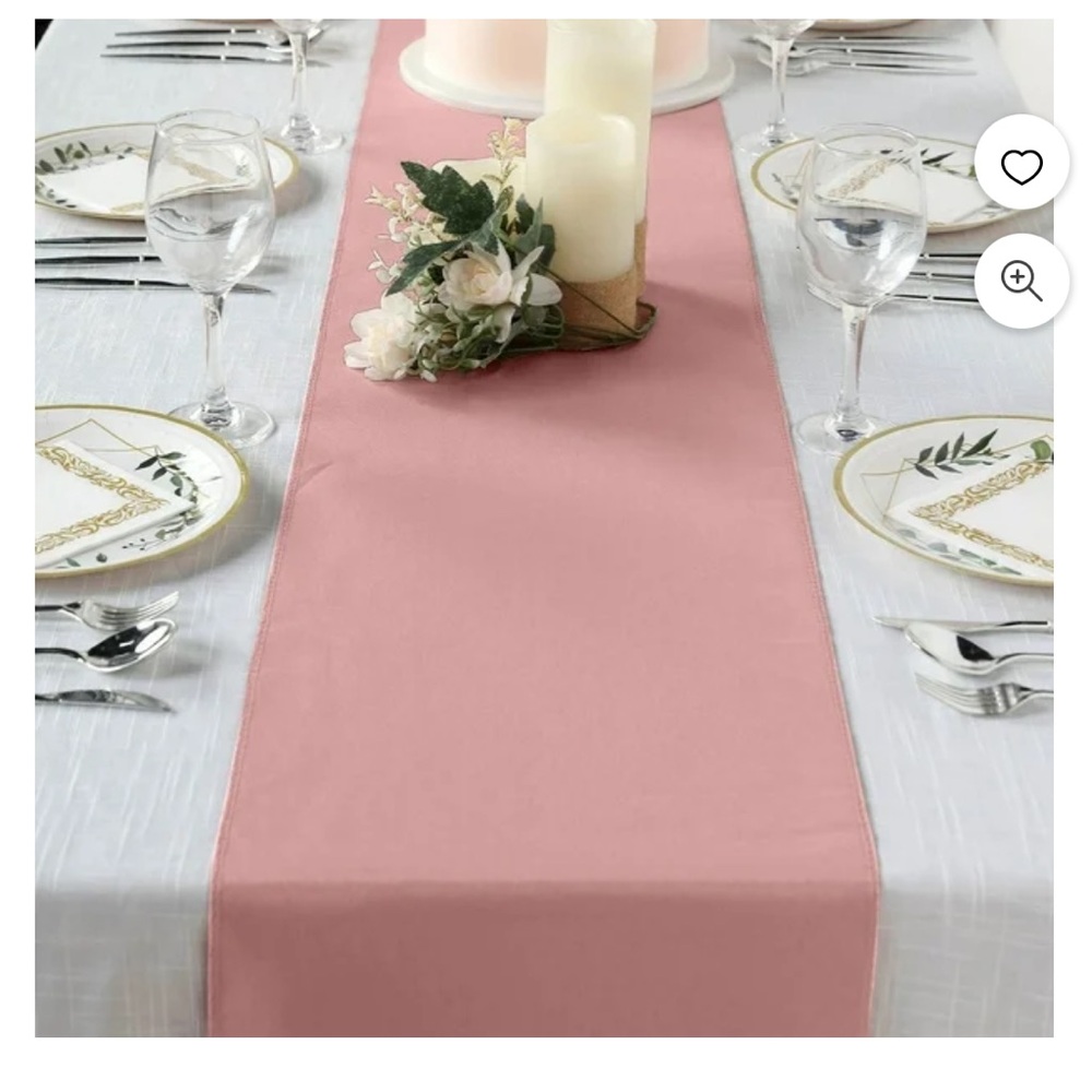 5 Dusty Rose 12" x 108" Polyester Table Top Runners Wedding Party Linens 
New